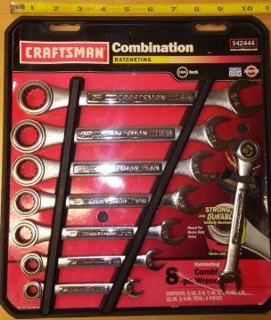 USA = Craftsman = 8 Piece SAE inch Ratcheting Wrench SET for sale