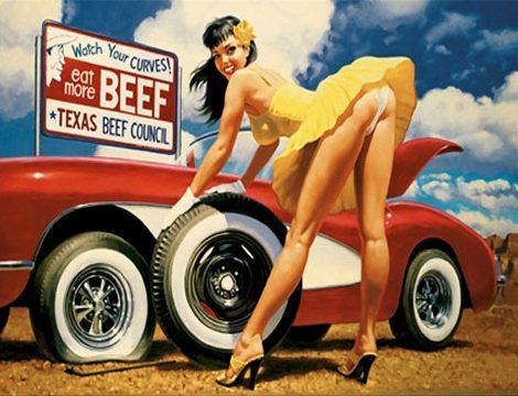 TIN SIGN &#8220;Hot Damsel in Distress&#8221; Pinup Babe Deco Garage Wall Babes Girls for sale