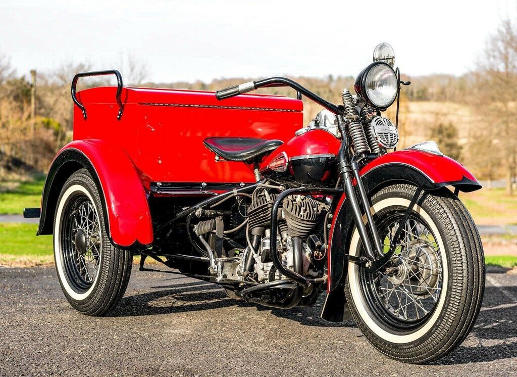 1940 Harley Davidson Red; Black 2 Tone 45′ Fully Restored
