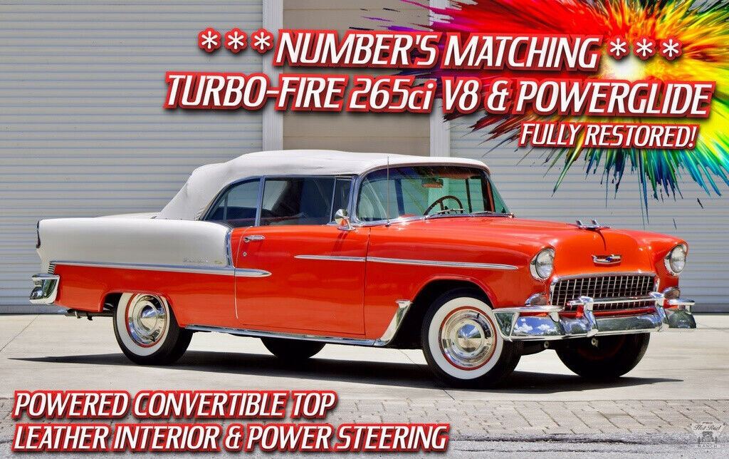 1955 Chevrolet Bel Air/150/210 Convertible / Turbo-Fire 4.3L 265 V8 / Automatic